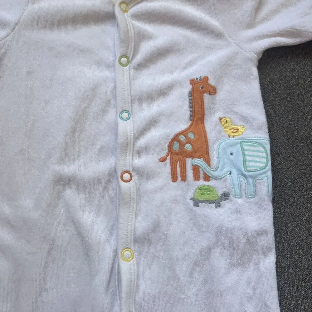 Carters Boys Size‎ 3 Months Romper One Piece Footsie White Snap UP Long Sleeve